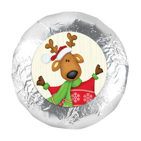 Christmas Jolly Reindeer 1.25" Stickers (48 Stickers)