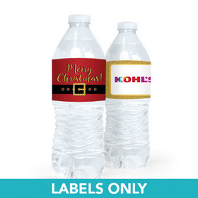 Personalized Christmas Santa Buckle Water Bottle Sticker Labels (5 Labels)