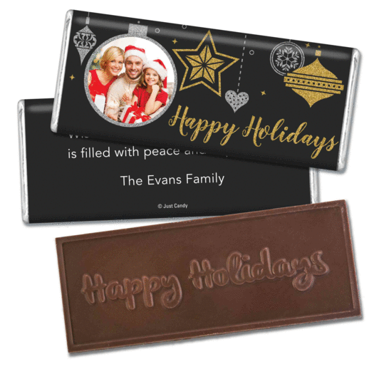 Personalized Once Upon a Holiday Embossed Happy Holidays Bar Chocolate Bar