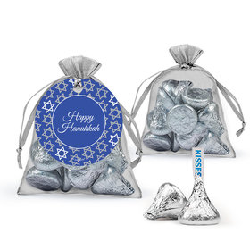 Hanukkah Hershey's Kisses in Organza Bags with Gift Tag