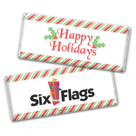Personalized Happy Holidays Add Your Logo Chocolate Bar & Wrapper