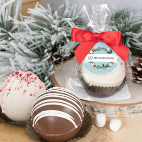Personalized Christmas Hot Chocolate Bomb - Decorative Wreath and Your Logo