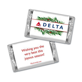 Personalized Christmas Winter Greenery with Logo Hershey's Miniatures Wrappers