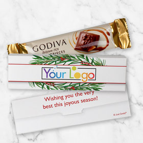 Personalized Christmas Winter Greenery Godiva Mini Masterpiece Chocolate Bar in Gift Box