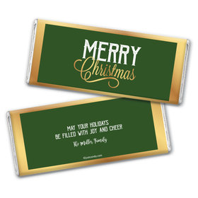 Personalized Golden Merry Christmas Chocolate Bar & Wrapper