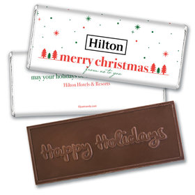 Personalized Christmas Simple Snowflakes with Logo Embossed Chocolate Bar & Wrapper