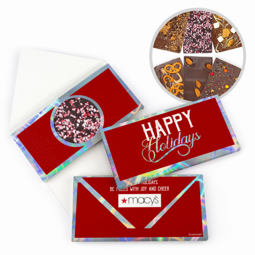 Personalized Modern Holidays Add Your Logo Metallic Gourmet Infused Chocolate Bars (3.5oz)