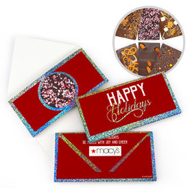 Personalized Modern Holidays Add Your Logo Metallic Gourmet Infused Chocolate Bars (3.5oz)