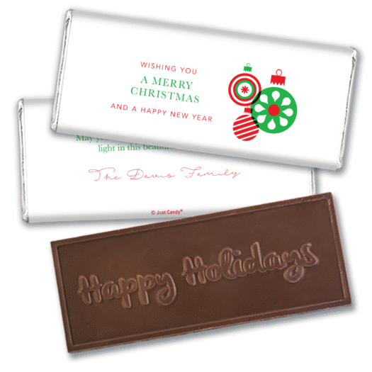 Personalized Christmas Ornaments Embossed Chocolate Bar