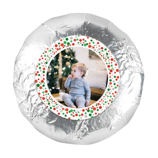 Personalized Christmas Confetti Add Your Photo 1.25" Stickers (48 Stickers)