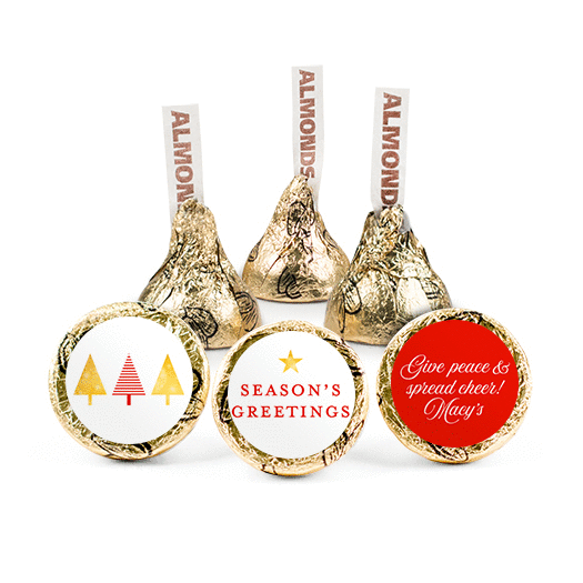 Personalized Christmas Festive Greetings Hershey's Kisses