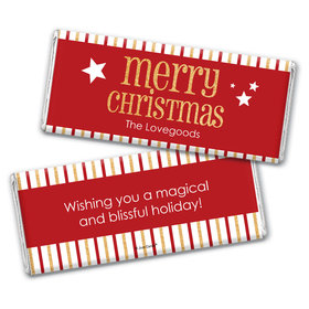 Personalized Shimmering Christmas Chocolate Bar Wrappers Only