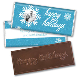 Personalized Christmas Wintry Wishes Embossed Chocolate Bar