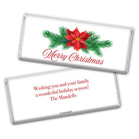 Personalized Holiday Poinsettia Chocolate Bar & Wrapper