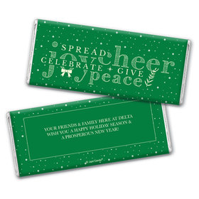 Personalized Christmas Spread Cheer Chocolate Bar Wrappers Only