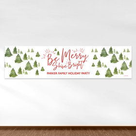Personalized Christmas Be Merry Shine Bright 5 Ft. Banner