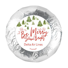 Personalized Christmas Be Merry Shine Bright 1.25" Stickers (48 Stickers)