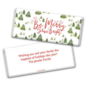 Personalized Christmas Be Merry Shine Bright Chocolate Bar & Wrapper