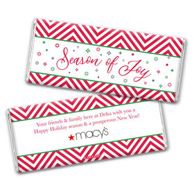Personalized Christmas Season of Joy Add Your Logo Chocolate Bar & Wrapper