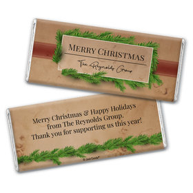 Personalized Christmas Brown Paper Packages Chocolate Bar & Wrapper