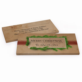 Deluxe Personalized Christmas Brown Paper Packages Chocolate Bar in Gift Box