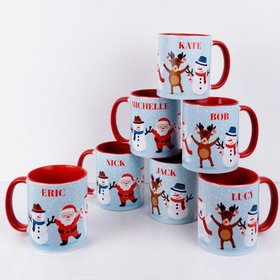 Personalized Add Your Name Christmas Buddies 11oz Red Mug