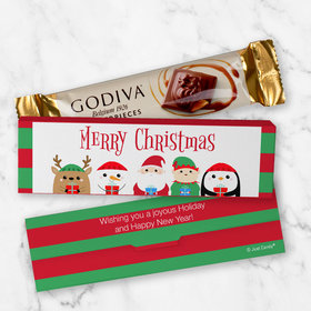 Personalized Christmas Christmas Winter Buddies Godiva Mini Masterpiece Chocolate Bar in Gift Box