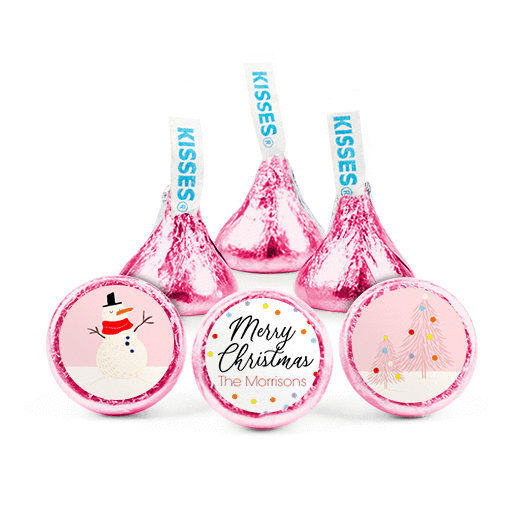 Personalized Christmas Blush Hershey's Kisses