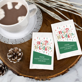Personalized Christmas Hot Cocoa - Happy Holiday Trees
