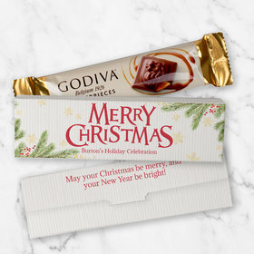 Personalized Christmas Spirited Christmas Godiva Mini Masterpiece Chocolate Bar in Gift Box