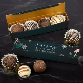 Personalized Candy Cane Truffle Favors - 4 pcs