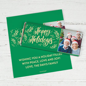 Personalized Happy Holidays Festive Leaves Standard Wrappers Only