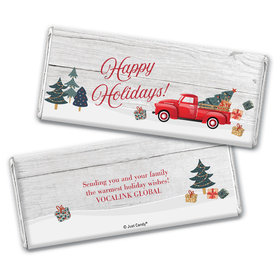 Personalized Red Christmas Truck Chocolate Bar & Wrapper