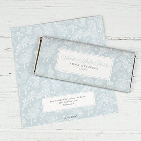 Personalized Winter White Party Chocolate Bar Wrappers Only