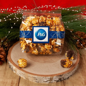 Personalized Christmas Ribbons Add Your Logo Chocolate Caramel Sea Salt Gourmet Popcorn 3.5 oz Bags