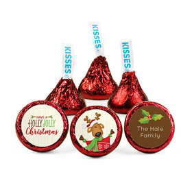 Personalized Christmas Jolly Reindeer Hershey's Kisses