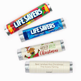 Personalized Christmas Jolly Reindeer Lifesavers Rolls (20 Rolls)