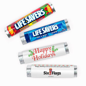 Personalized Christmas Stripes Lifesavers Rolls (20 Rolls)