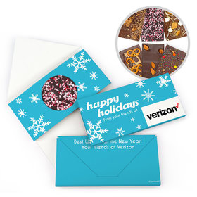 Personalized Christmas Holiday Snowflakes Add Your Logo Gourmet Infused Belgian Chocolate Bars (3.5oz)