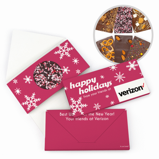 Personalized Christmas Holiday Snowflakes Add Your Logo Gourmet Infused Belgian Chocolate Bars (3.5oz)