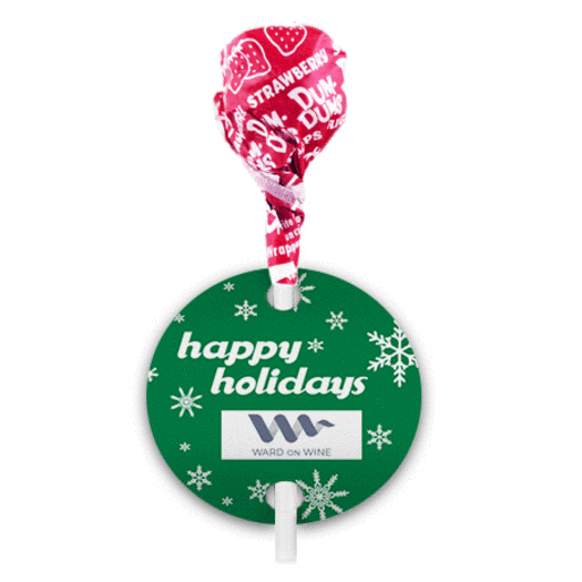 Personalized Christmas Snowflakes Dum Dums with Gift Tag (75 pops)
