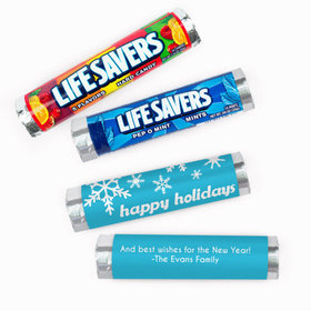 Personalized Christmas Snowflakes Lifesavers Rolls (20 Rolls)