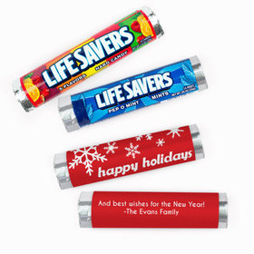 Personalized Christmas Snowflakes Lifesavers Rolls (20 Rolls)