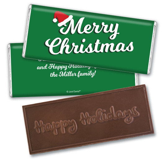Personalized Christmas Retro Embossed Chocolate Bar