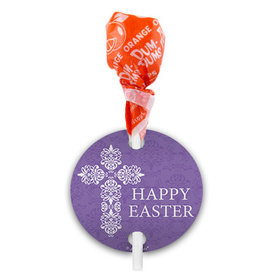 Easter Purple Cross Dum Dums with Gift Tag (75 pops)