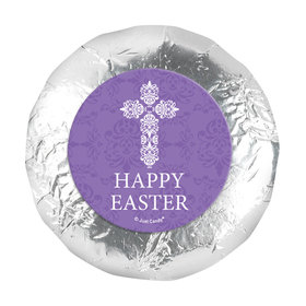 Easter Purple Cross 1.25" Stickers (48 Stickers)