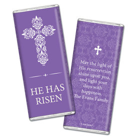 Personalized Easter Purple Cross Chocolate Bar & Wrapper