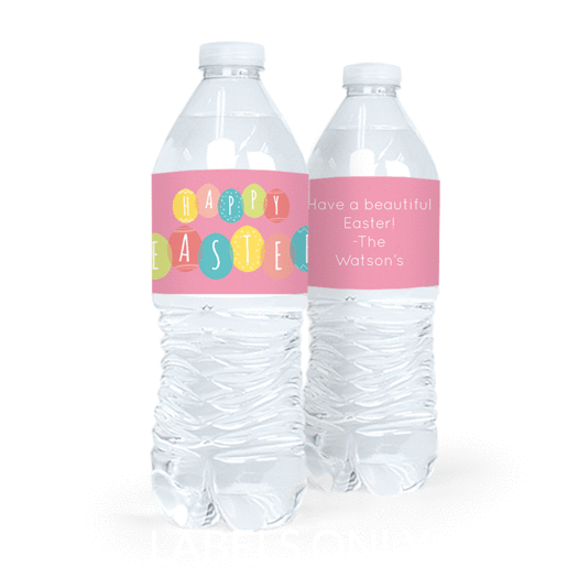 Personalized Easter Egg Party Water Bottle Sticker Labels (5 Labels)