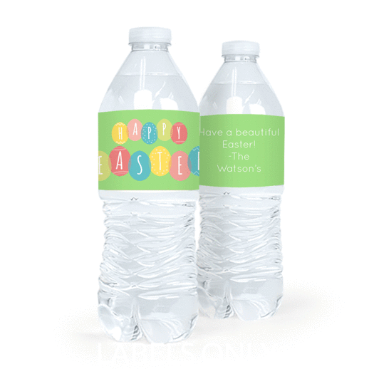 Personalized Easter Egg Party Water Bottle Sticker Labels (5 Labels)