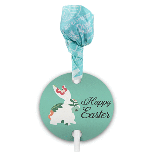 Easter Floral Bunny Dum Dums with Gift Tag (75 pops)